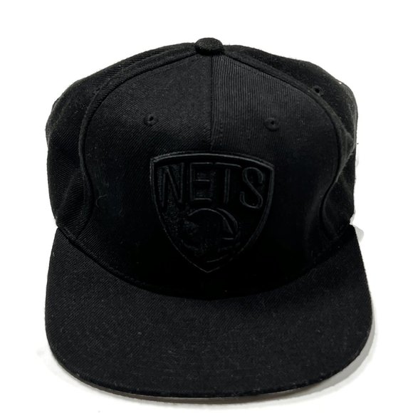 Mitchell & Ness Brooklyn Nets Snapback Hat Cap Black - Picture 1 of 9